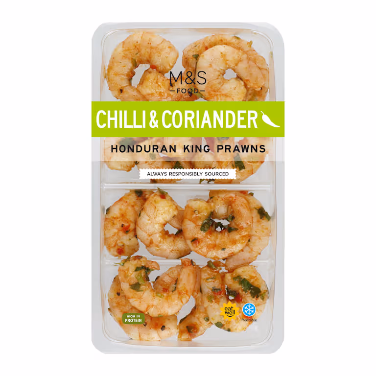 M&S Chilli and Coriander Honduran King Prawns