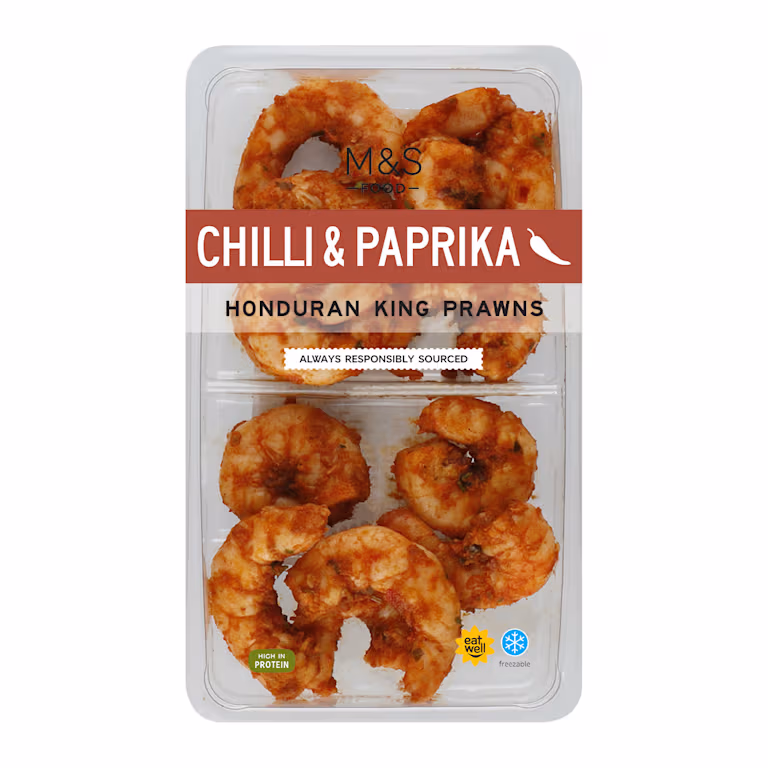 M&S Chilli and Paprika Honduran King Prawns