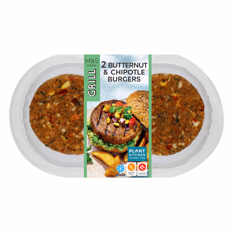 M&S 2 Butternut and Chipotle Burgers