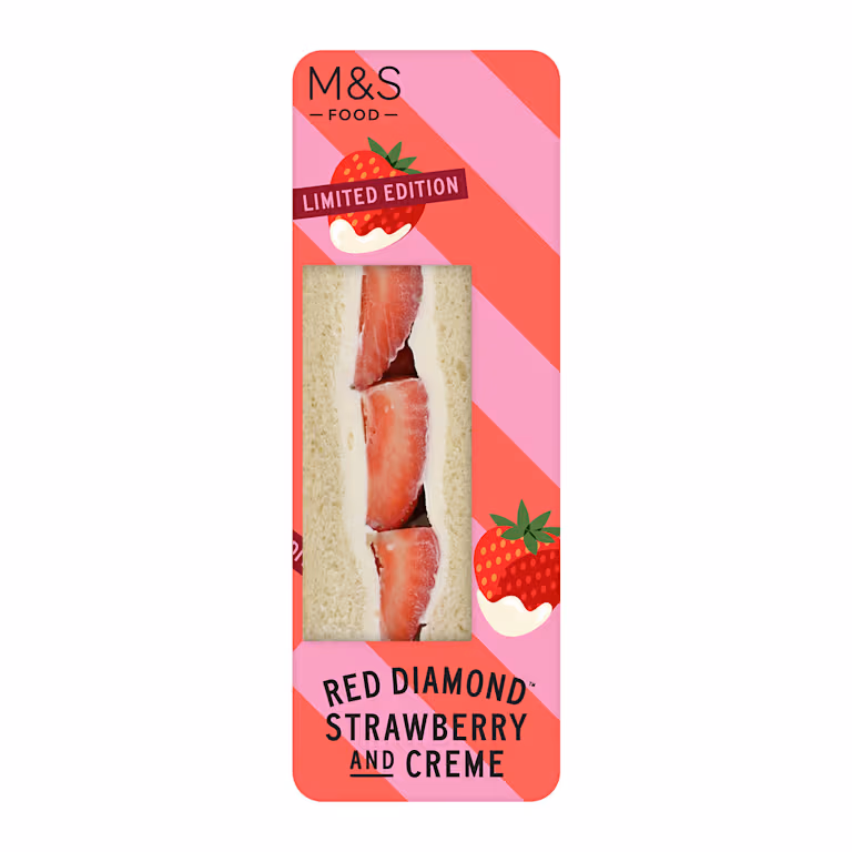 M&S Red Diamond Strawberry and Creme Sandwich
