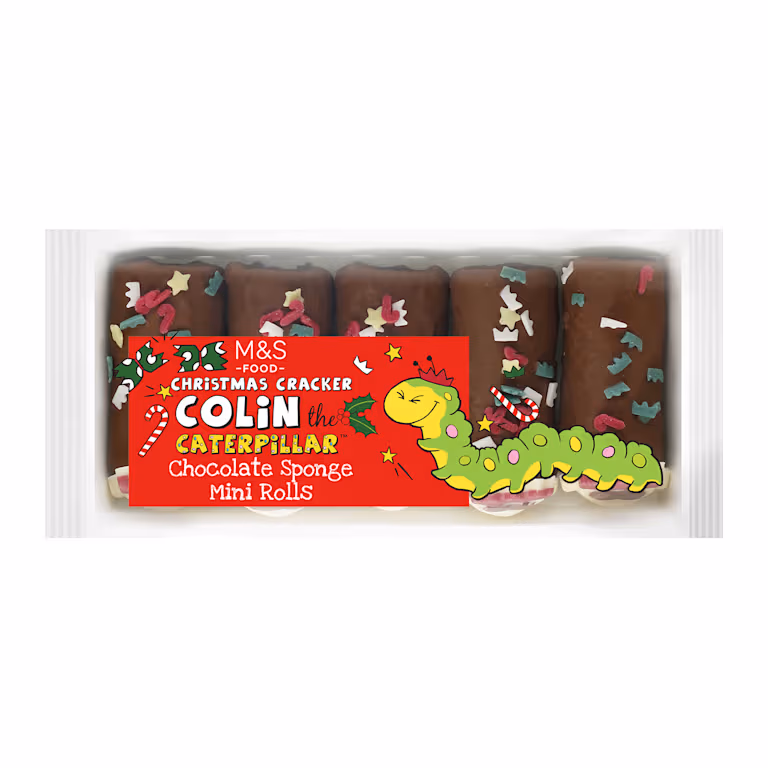 M&S Christmas Cracker Colin the Caterpillar Chocolate Sponge Mini Rolls