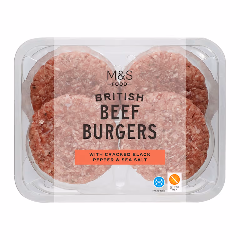 M&S 4 British Beef Burgers