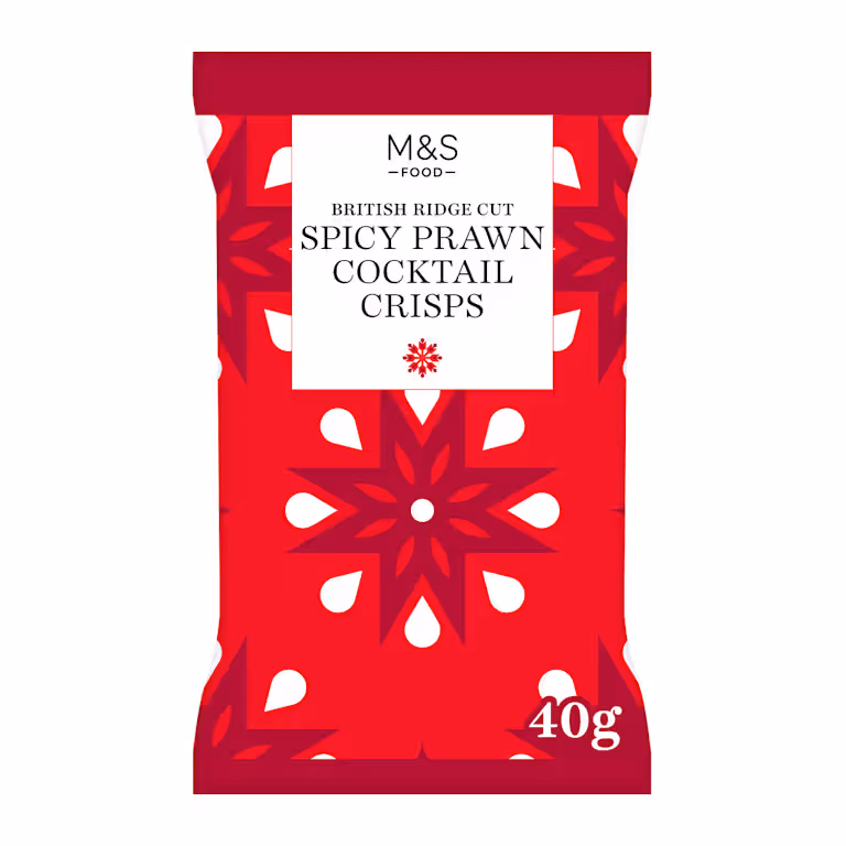 M&S British Ridge Cut Spicy Prawn Cocktail Crisps