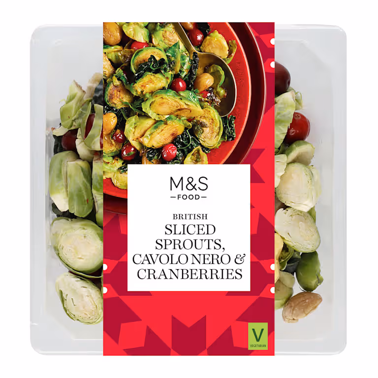 M&S British Sliced Sprouts, Cavolo Nero and Cranberries