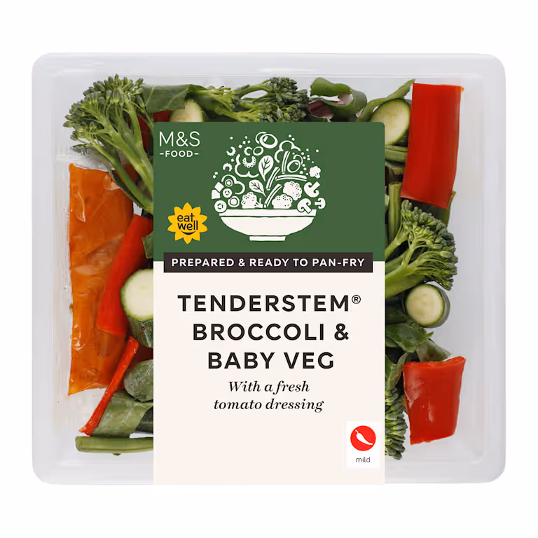 M&S Tenderstem Broccoli and Baby Veg with a Tomato Dressing