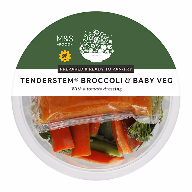 M&S Tenderstem Broccoli and Baby Veg with a Tomato Dressing