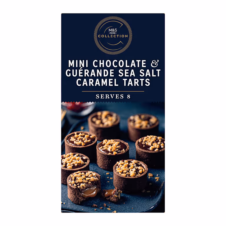 M&S Collection Mini Chocolate and Guérande Sea Salt Caramel Tarts