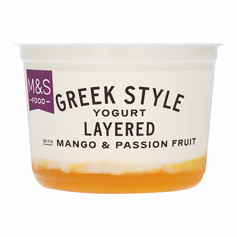 M&S Greek Style Yogurt Layered with Mango and Passion Fruit