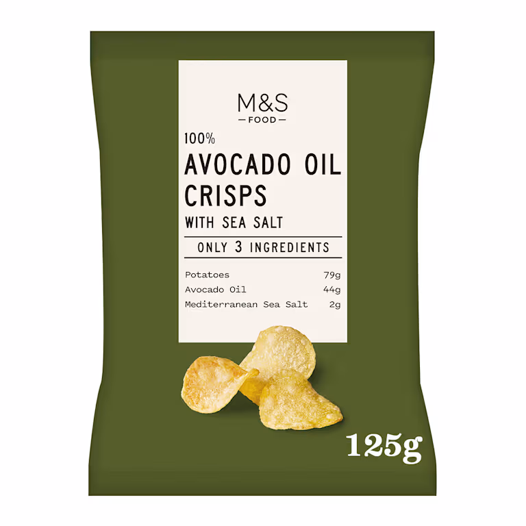 M&S Only 3 Ingredients Avocado Oil Crisps with Mediterranean Sea Salt