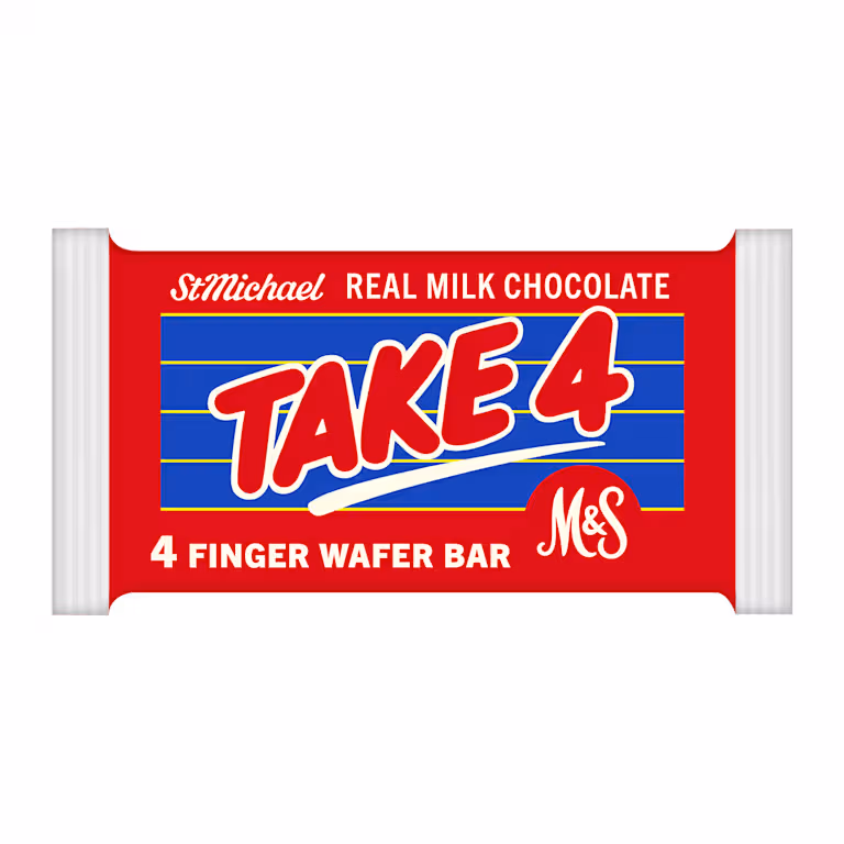 M&S Take 4 St Michael Real Milk Chocolate 4 Finger Wafer Bar