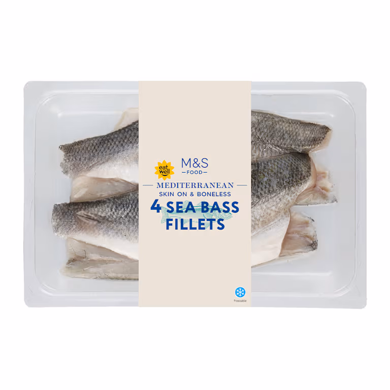 M&S Mediterranean Skin On and Boneless Sea Bass Fillets