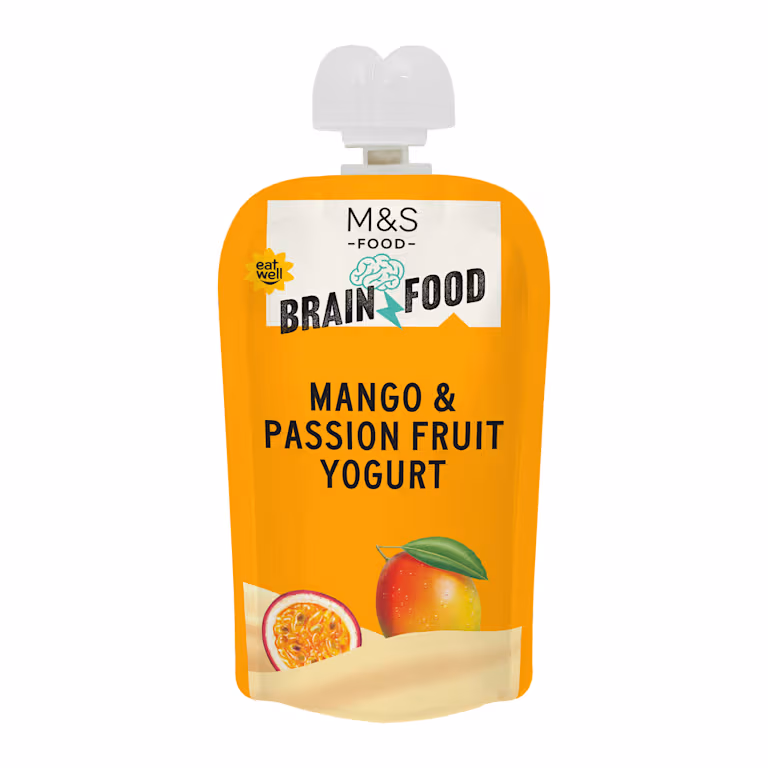M&S Brain Food Mango and Passion Fruit Yogurt Pouch