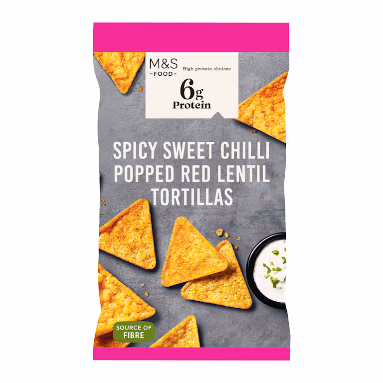 M&S Spicy Sweet Chilli Popped Red Lentil Tortillas