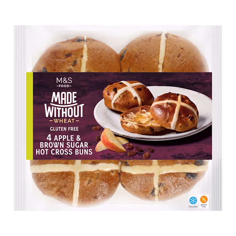 M&S Made Without Wheat Gluten-Free Apple and Brown Sugar Hot Cross Buns