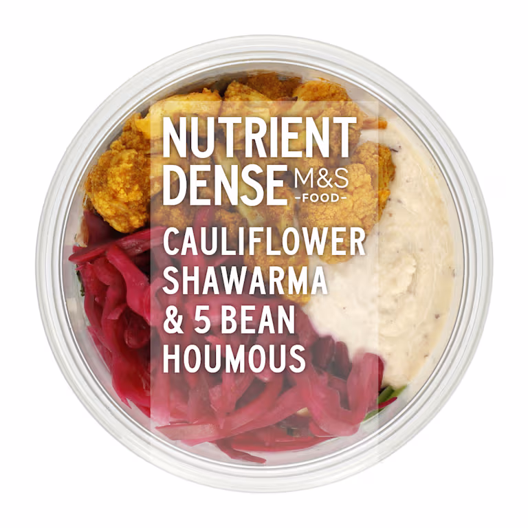 M&S Nutrient Dense Cauliflower Shawarma and Five Bean Houmous