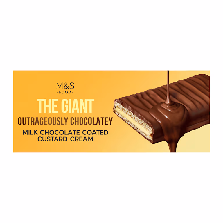 M&S The Giant Outrageously Chocolatey Milk Chocolate Coated Custard Cream