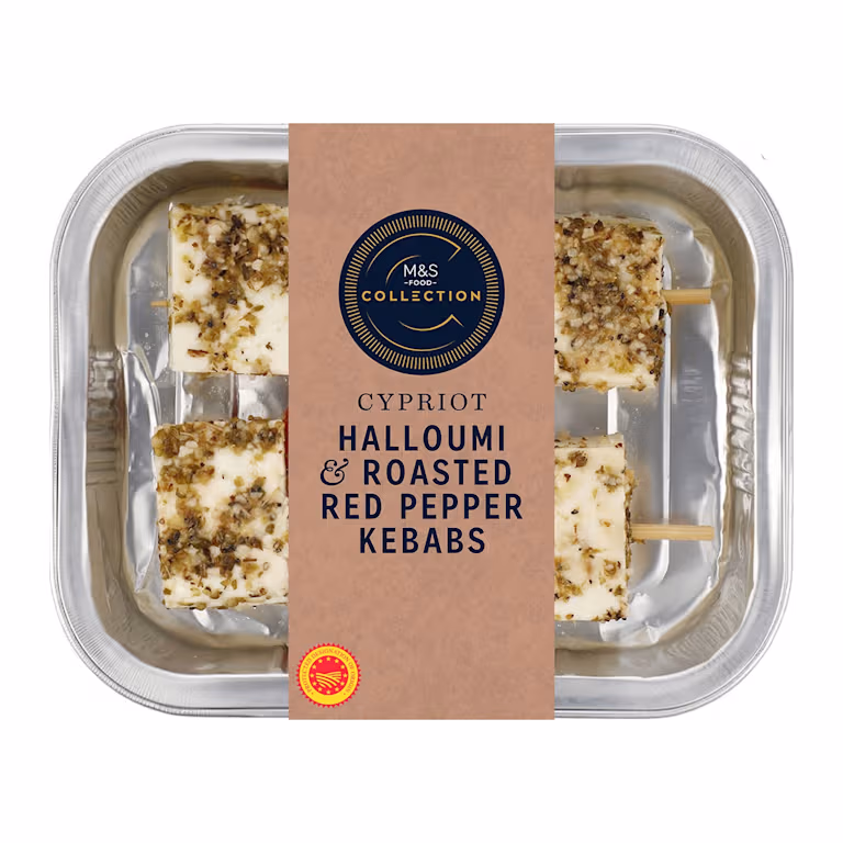 M&S Collection Cypriot Halloumi and Roasted Red Pepper Kebabs