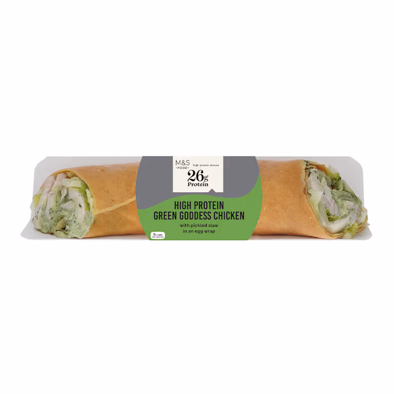 M&S High Protein Green Goddess Chicken Wrap