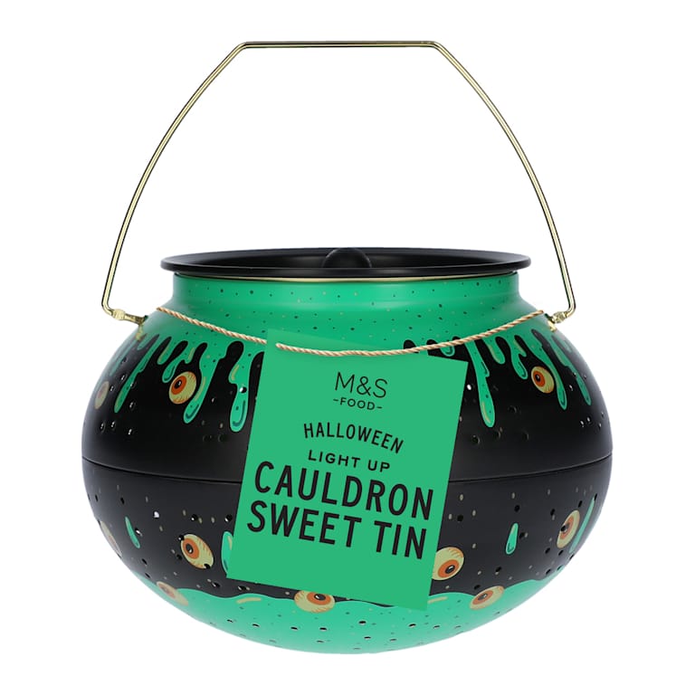 M&S Halloween Light Up Cauldron Sweet Tin