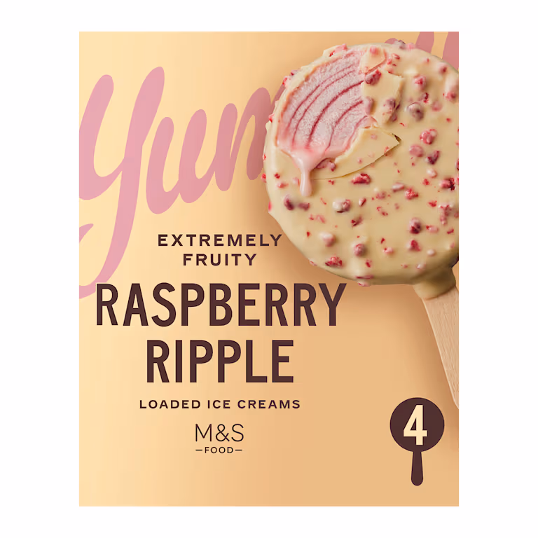 M&S Raspberry Ripple Loaded Ice Creams