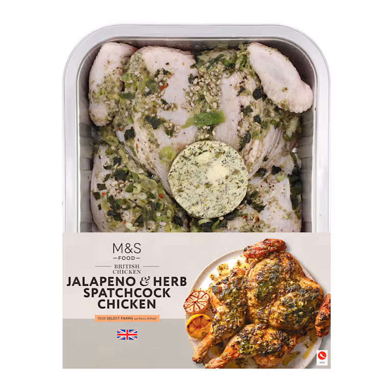 M&S Jalapeno and Herb Spatchcock Chicken