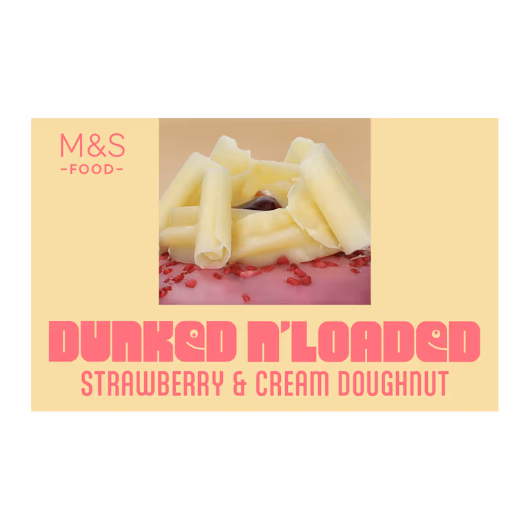 M&S Dunked N’ Loaded Strawberry and Cream Doughnut