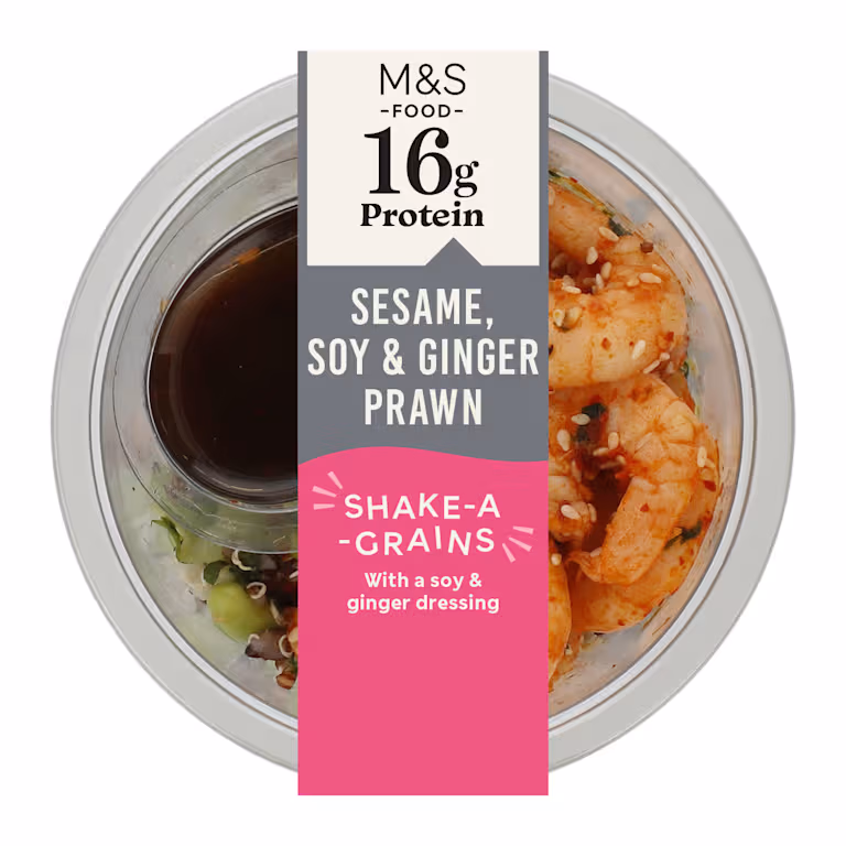 M&S Sesame, Soy and Ginger Prawn Shake-A-Grains