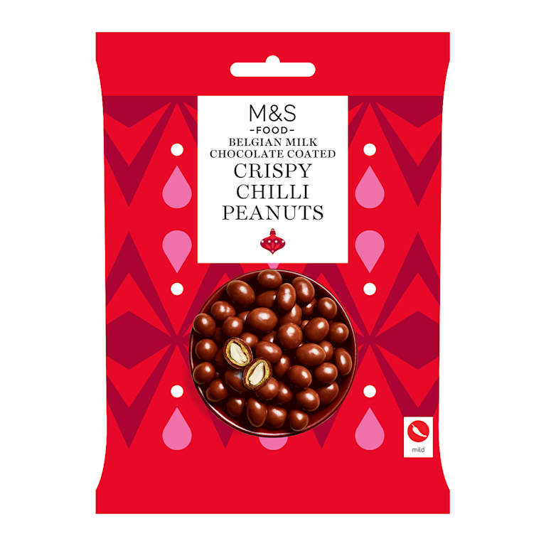 M&S Belgian Milk Chocolate Coated Crispy Chilli Peanuts