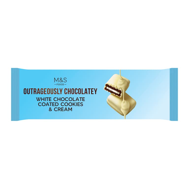 M&S Outrageously Chocolatey White Chocolate Coated Cookies and Cream