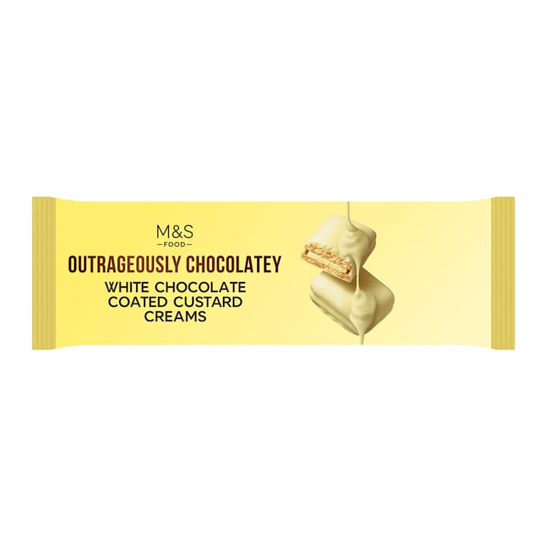 M&S Outrageously Chocolatey White Chocolate Coated Custard Creams