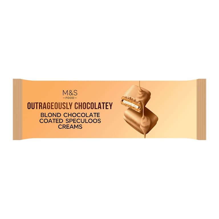 M&S Outrageously Chocolatey Blond Chocolate Coated Speculoos Creams