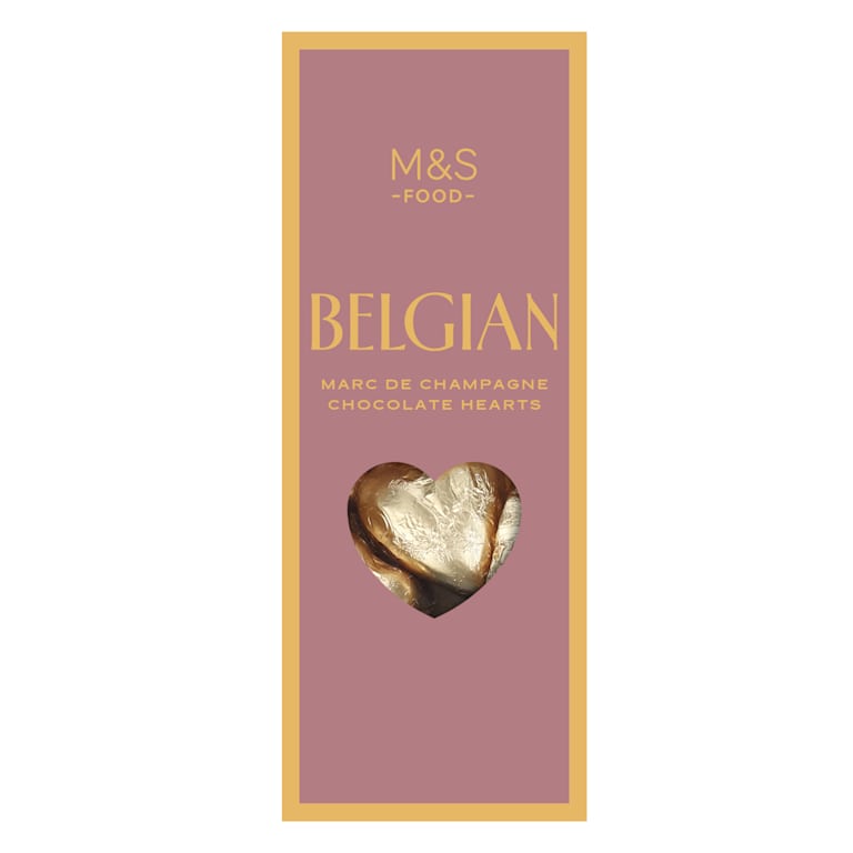 M&S Belgian Marc de Champagne Chocolate Hearts