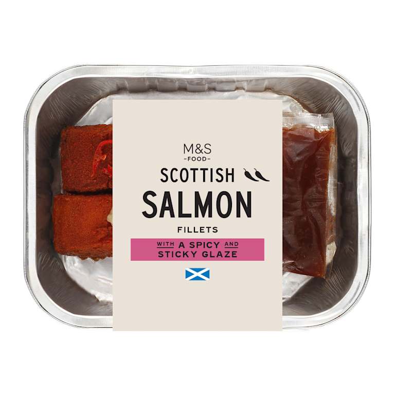 M&S Scottish Salmon Fillets with a Spicy and Sticky Glaze