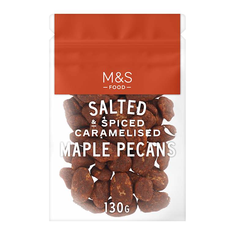 M&S Salted and Spiced Caramelised Maple Pecans