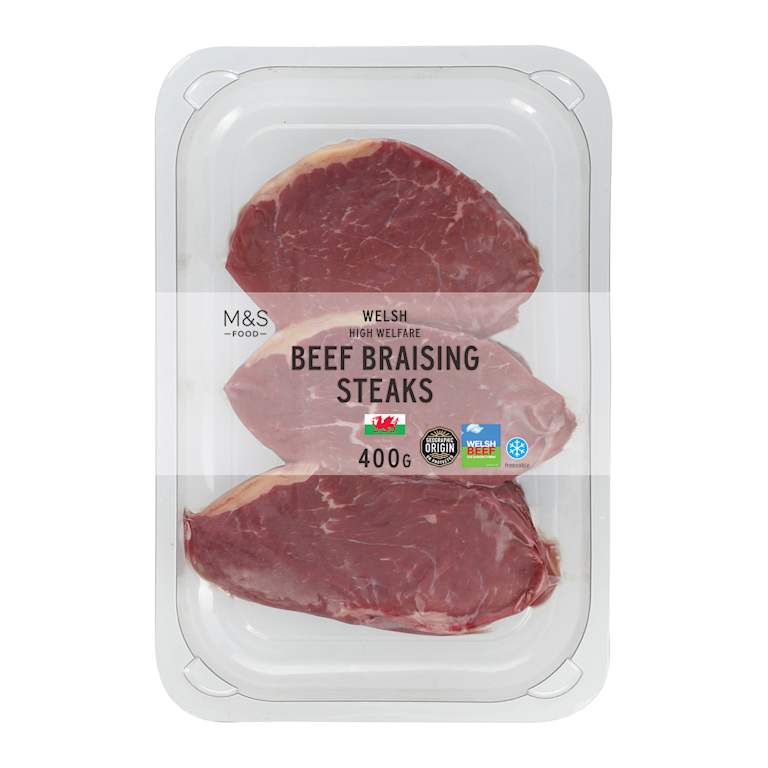 M&S Welsh High Welfare Beef Braising Steaks