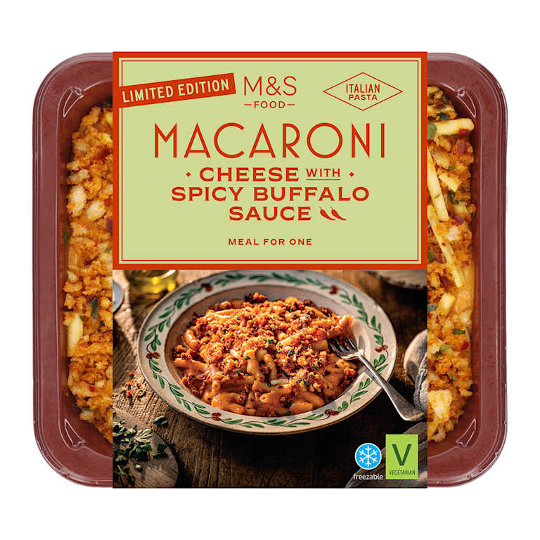 M&S Macaroni Cheese with Spicy Buffalo Sauce