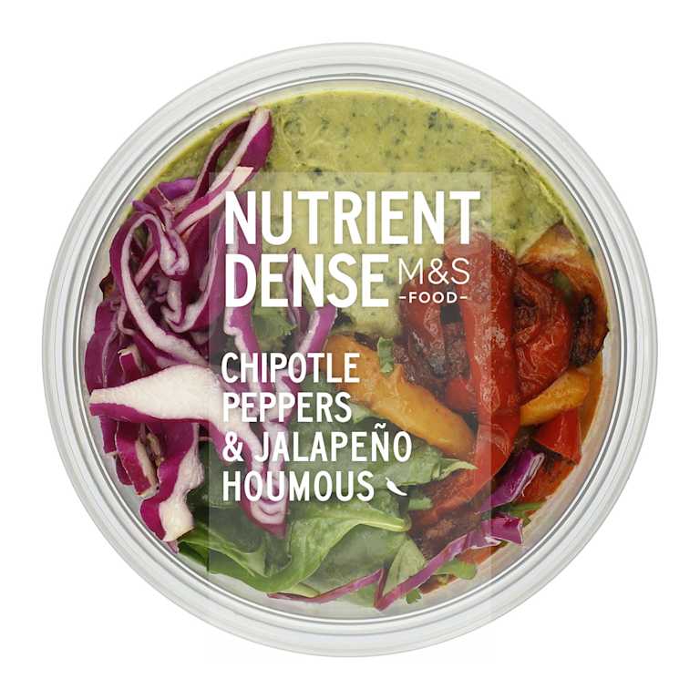 M&S Nutrient Dense Chipotle Peppers and Jalapeño Houmous