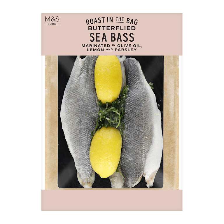 M&S Roast in the Bag Butterflied Sea Bass
