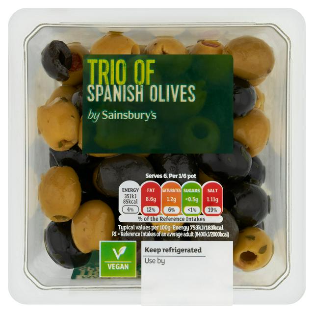 Sainsbury's Trio Of Spanish Olives 280g