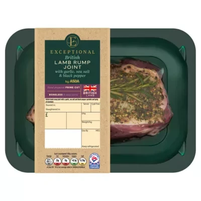 Exceptional by ASDA Exceptional By  British Lamb Rump Joint with Garlic, Sea Salt & Black Pepper