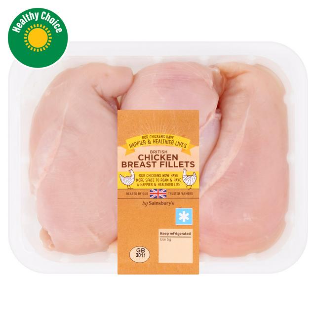 Sainsbury's 640g British Fresh Skinless & Boneless Chicken Breast Fillets