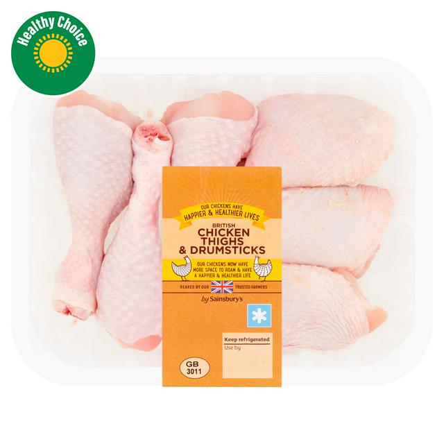 Sainsbury's 540g British Fresh Chicken Skin on Thighs & Drumsticks
