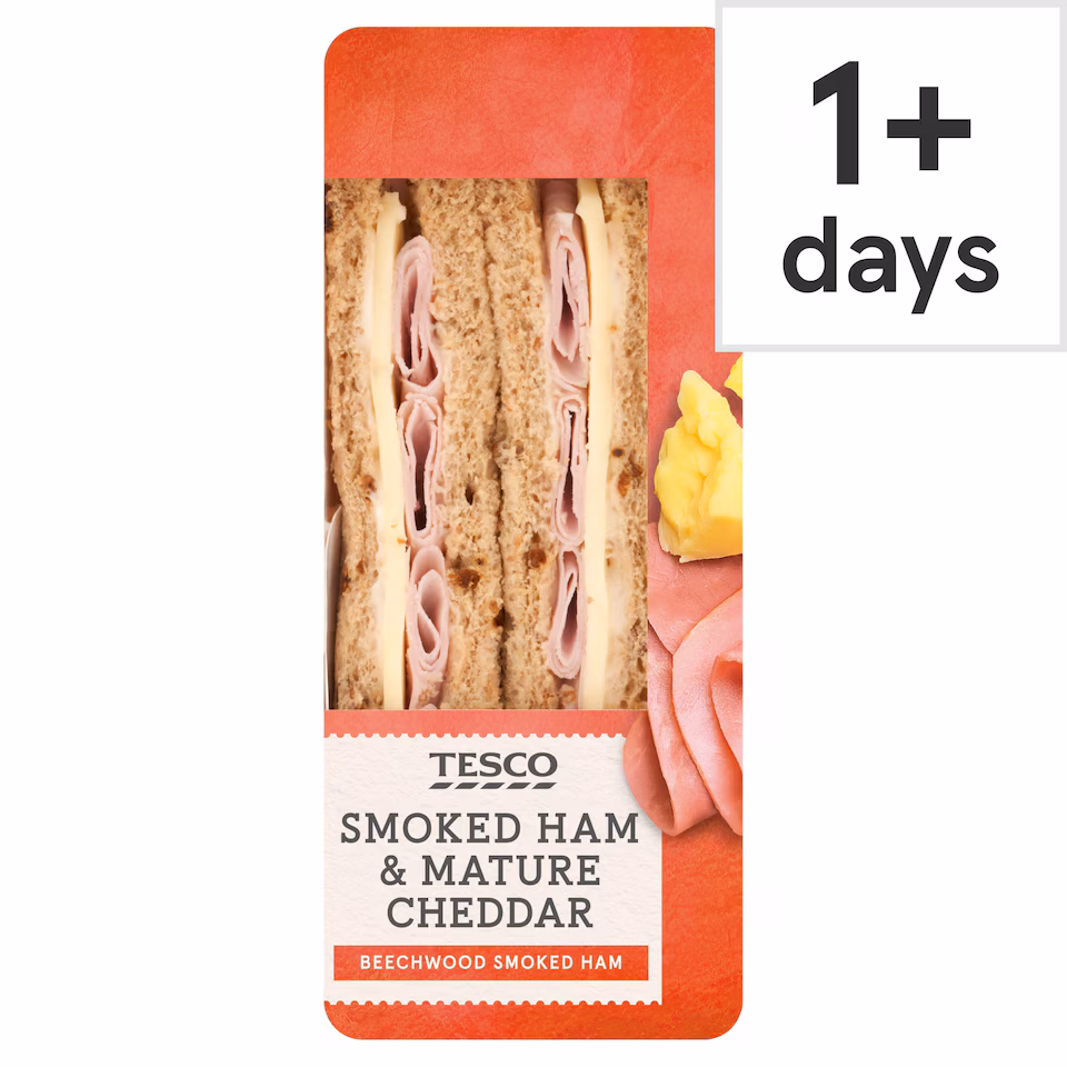 Tesco Smoked Ham And Cheddar Cheese Sandwich