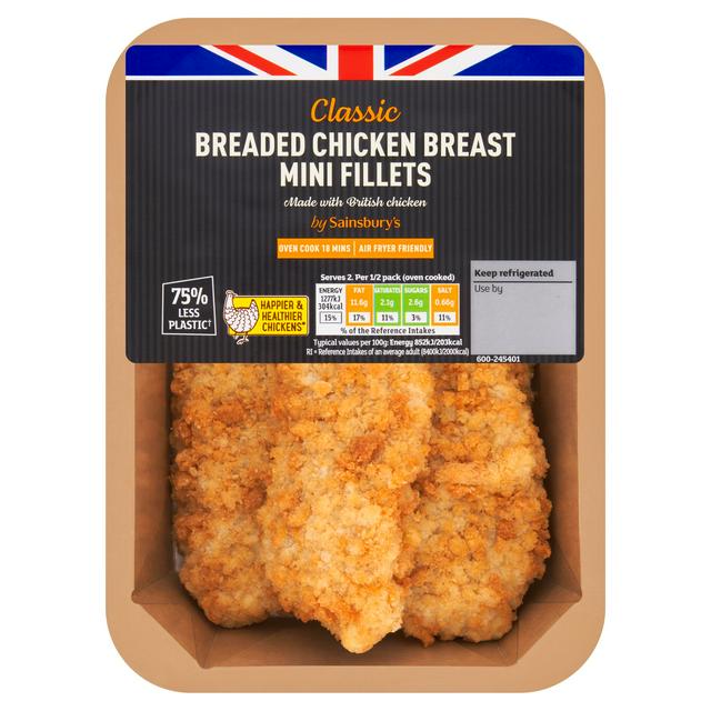 Sainsbury's Breaded Fresh British Chicken Mini Fillets 305g