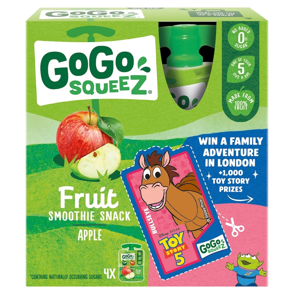 GoGo squeeZ Fruit Smoothie Snack Apple 4X90g