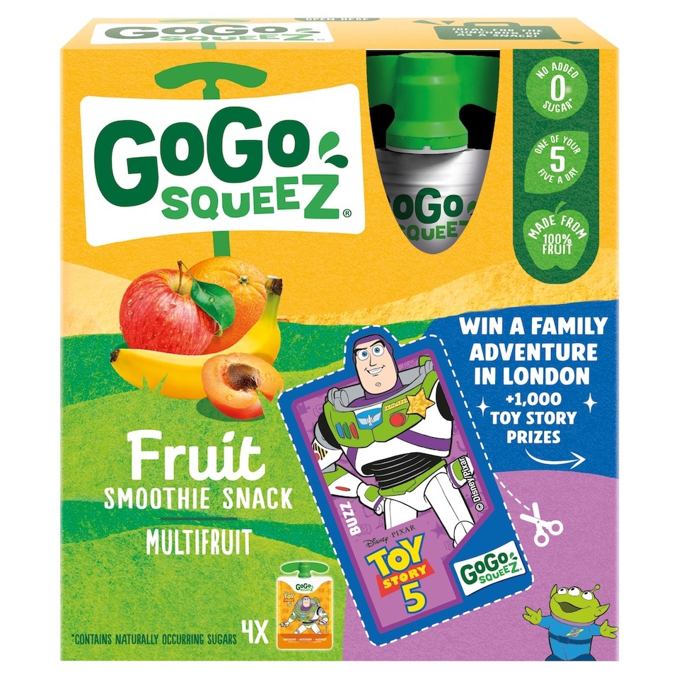 GoGo squeeZ Fruit Smoothie Snack Multifruit 4X90g