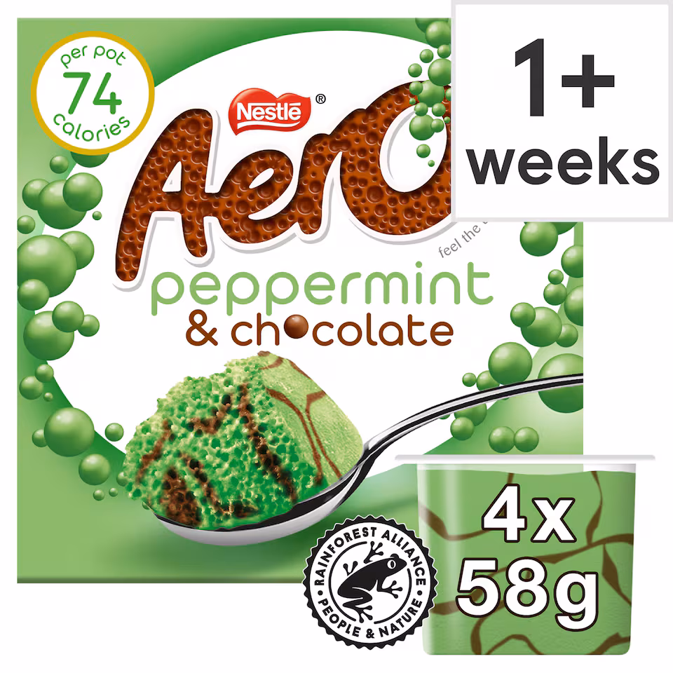 Nestle Aero Peppermint Chocolate Mousse 4x58g