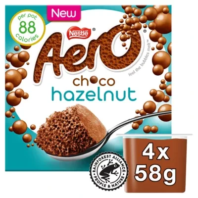 Aero Choco Hazelnut Bubbly Mousse 4 x 58g (232g)