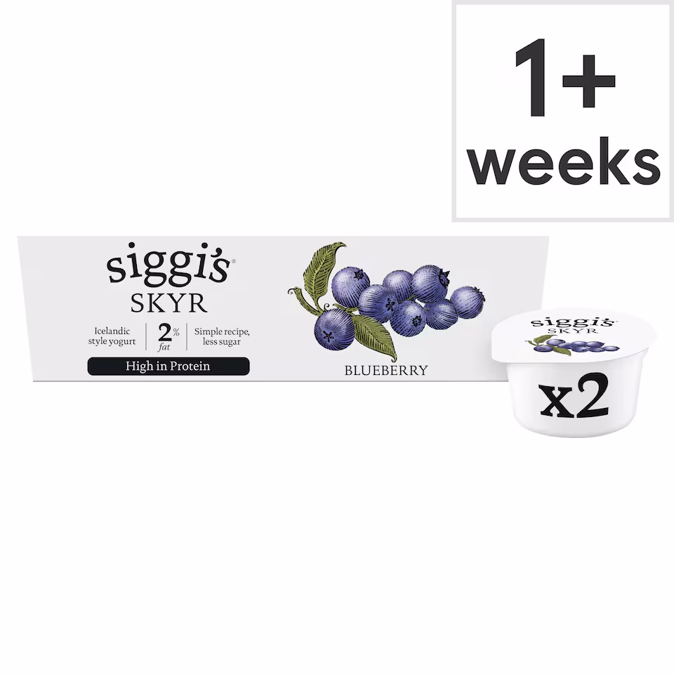 siggi's skyr 2% fat Icelandic style Blueberry Yogurt 2 x 140g