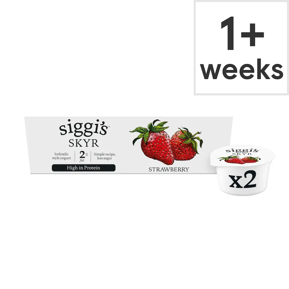 siggi's skyr 2% fat Icelandic style Strawberry Yogurt 2 x 140g